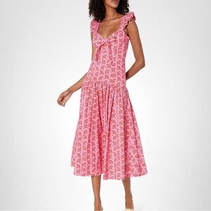 Likely Pink Patterned Midi Dress